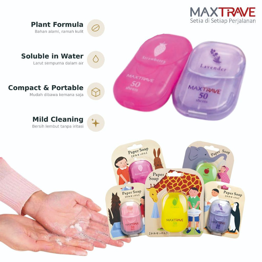 Sabun Kertas Lembaran Travel Paper Soap