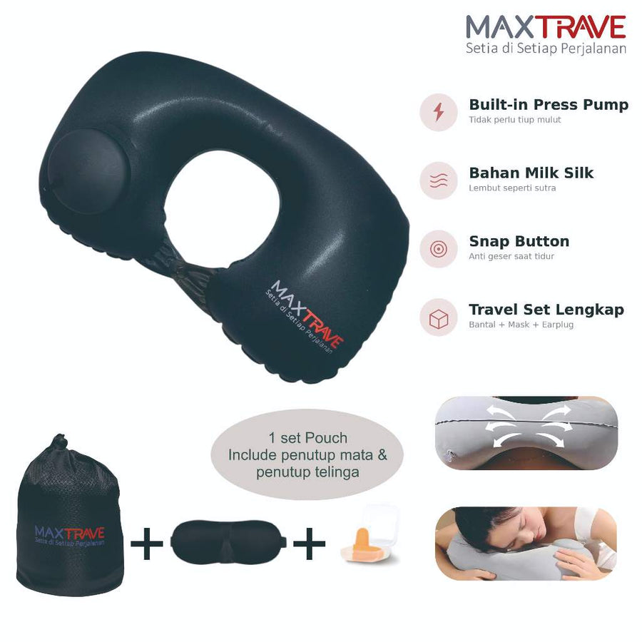 Bantal Leher Tiup Press Pump Travel